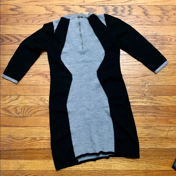Black and Grey Cynthia Rowley Sweater Dress - Picture 3 of 4